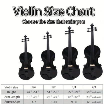 Full Size 4/4 Violin Kit, Black Beginner Violin with Hard Case and Bows detail image - detail view 8