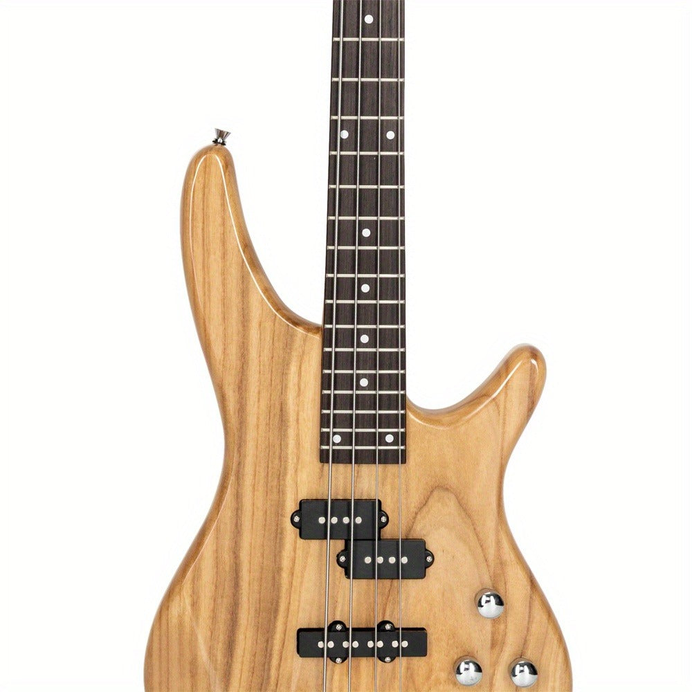 Full Size 4-String Electric Bass Guitar, 34-Inch Scale, Dual Pickups detail image - detail view 4