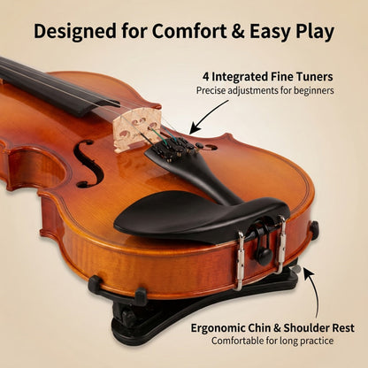 Full Size Violin, Full Size, Kit, Adults, Beginners for Lessons and Practice detail image - detail view 11