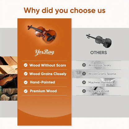 Full Size Violin, Full Size, Kit, Adults, Beginners for Lessons and Practice detail image - detail view 12