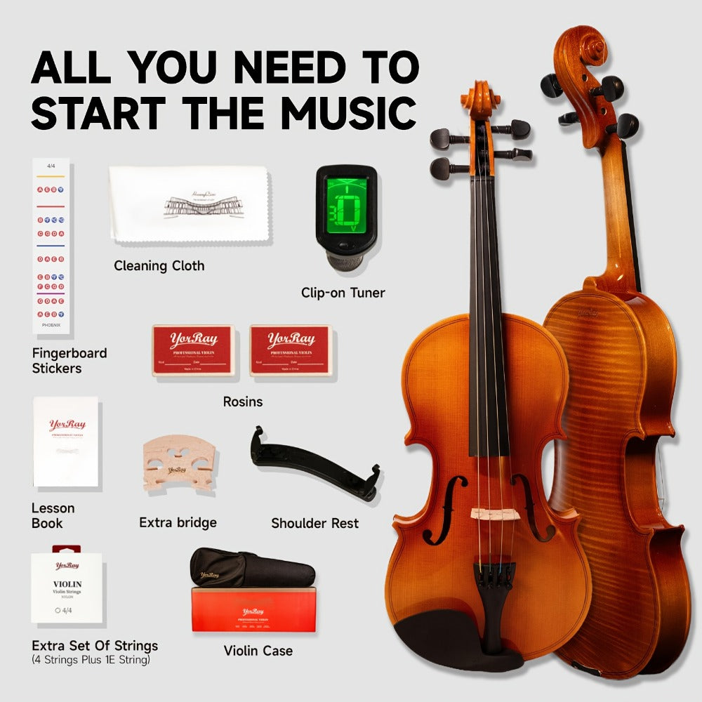 Full Size Violin, Full Size, Kit, Adults, Beginners for Lessons and Practice detail image - detail view 3
