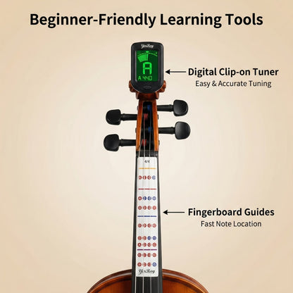 Full Size Violin, Full Size, Kit, Adults, Beginners for Lessons and Practice detail image - detail view 4