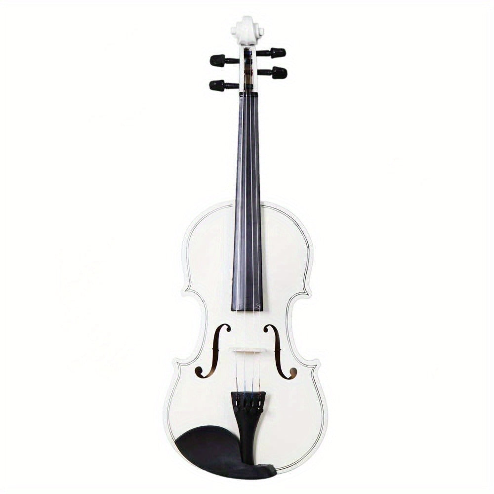 Full Size Violin, white violin, Full Size, Basswood, Beginners, Case for Lessons detail image - detail view 15