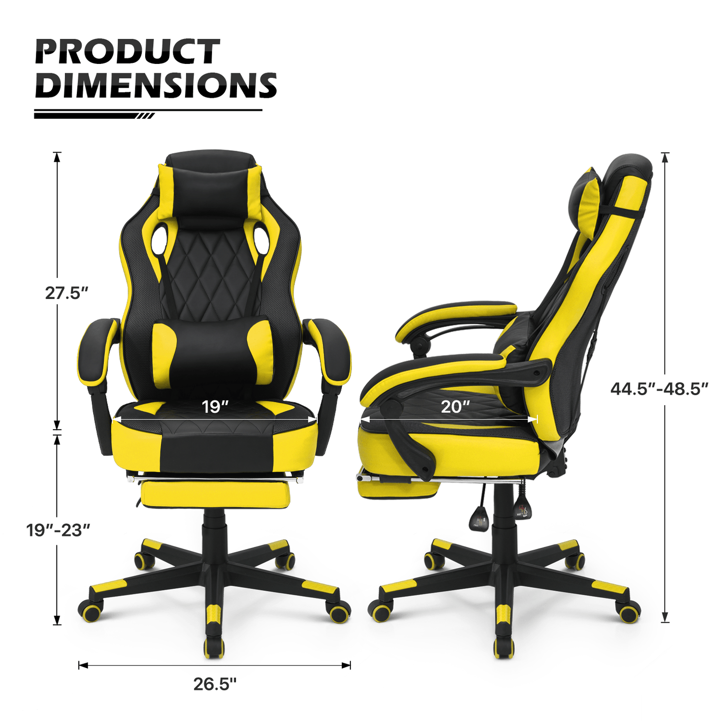 Gaming Chair shown in the Yellow option