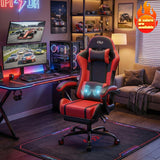 5-wheel gaming chair (1-piece) in black and red