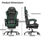 5-wheel gaming chair (1-pack), black-green