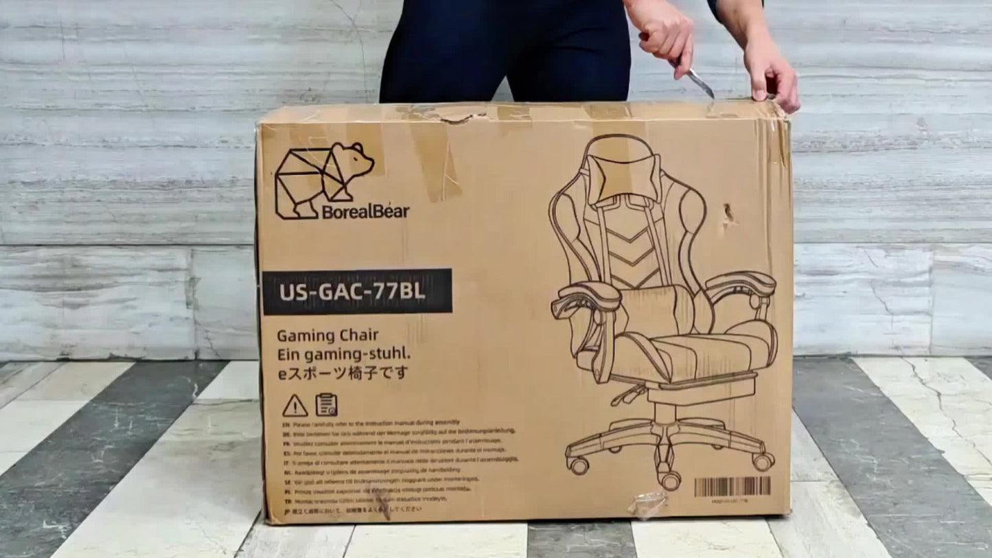 Gaming Chair with High Back and Footrest and Lumbar Support for Home Office detail image - detail view 17