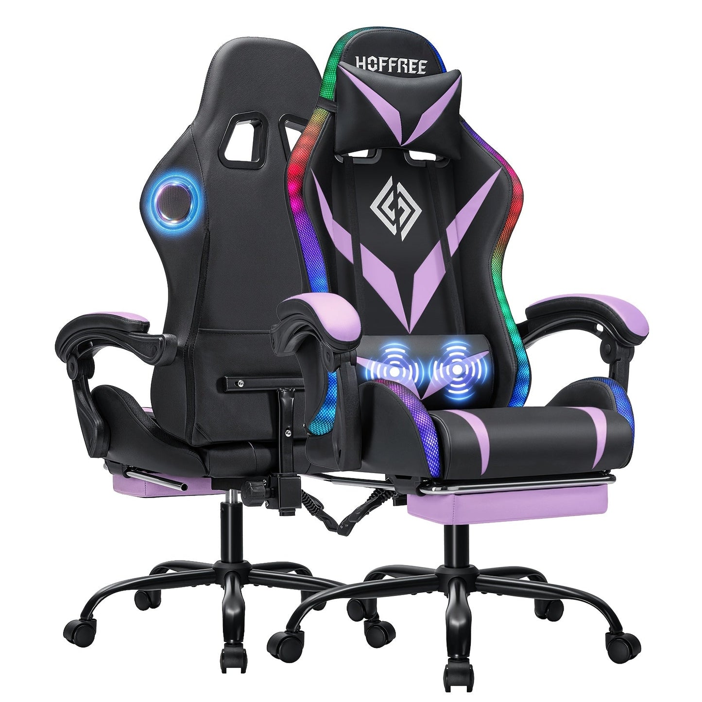 Gaming Chair shown in the Purple+Black option