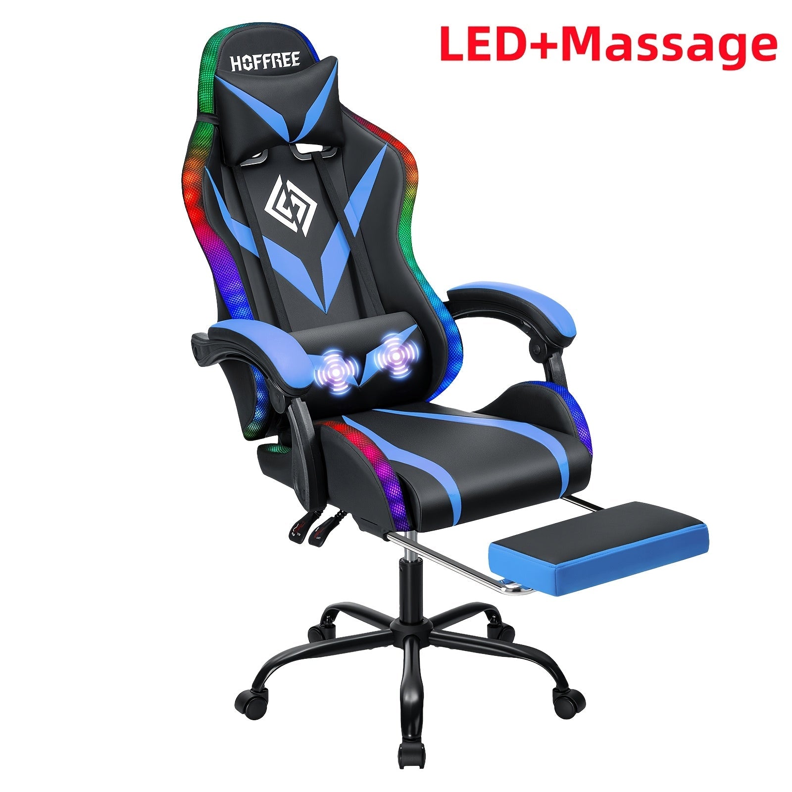 Gaming Chair shown in the Blue+Black option