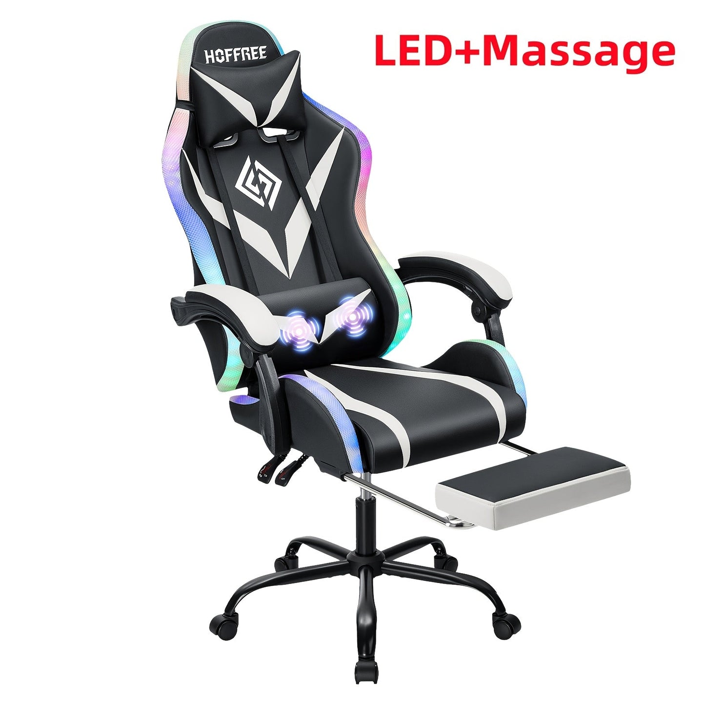 Gaming Chair shown in the White+Black option