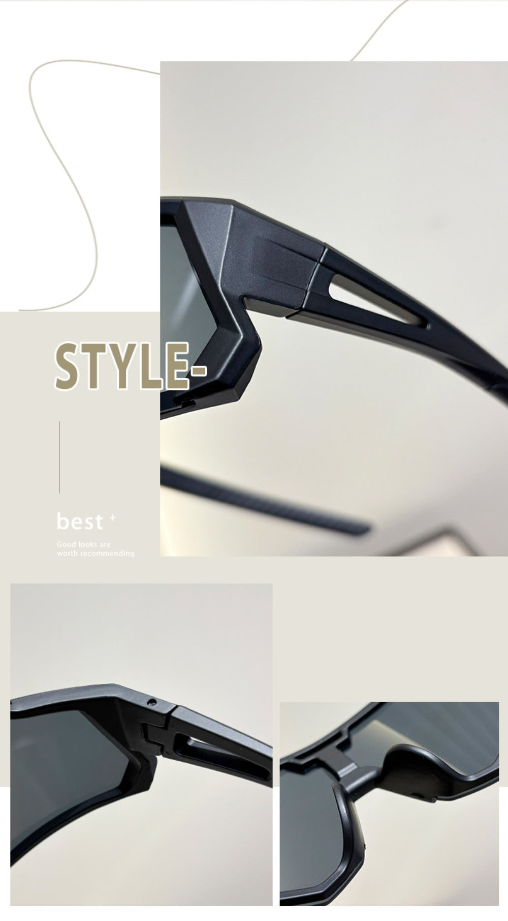 Glasses - Fashion 8-Pack Oversized Set Stylish Unisex Frames for Outdoor Sports - product detail view 11