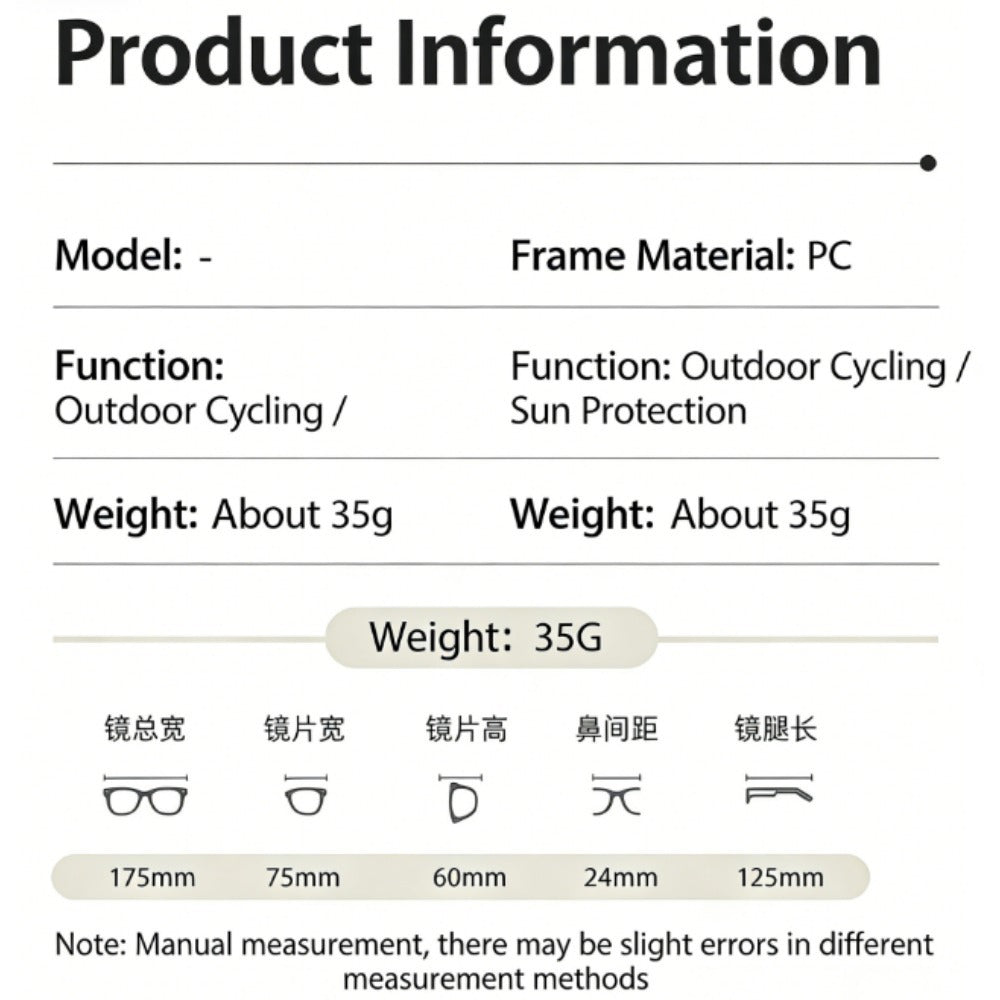 Glasses - Fashion 8-Pack Oversized Set Stylish Unisex Frames for Outdoor Sports - product detail view 12
