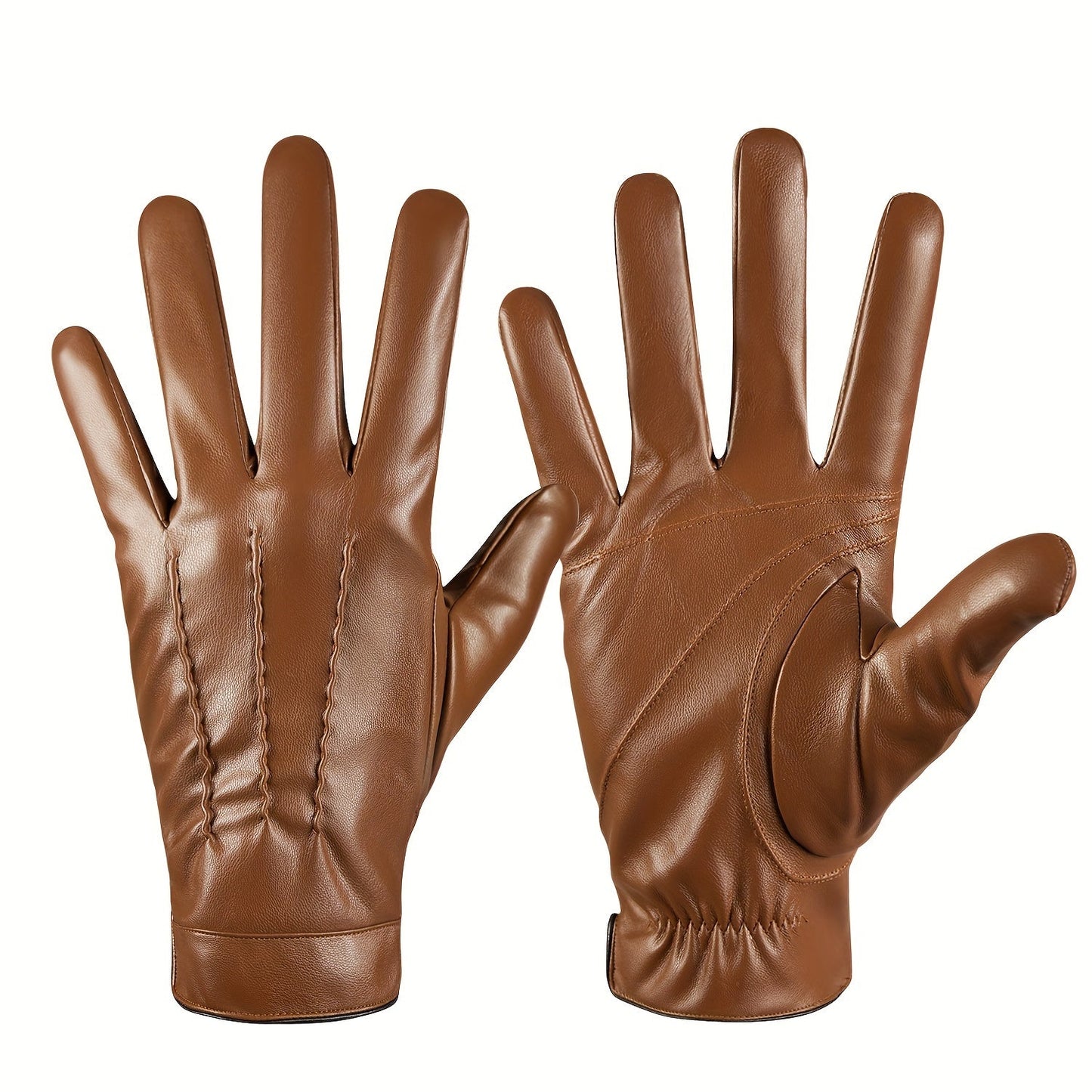 Gloves - Faux Leather Motorcycle Full Finger Warm Riding for Men Women Outdoor - product detail view 11