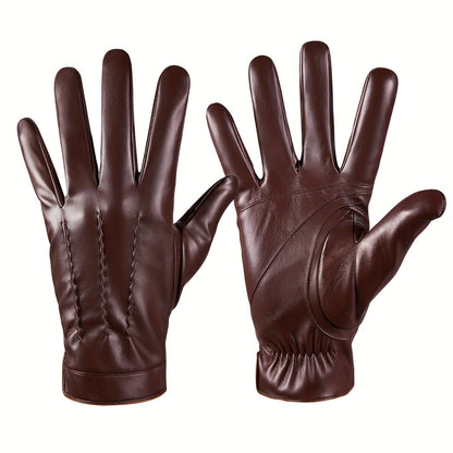 Gloves - Faux Leather Motorcycle Full Finger Warm Riding for Men Women Outdoor - product detail view 15