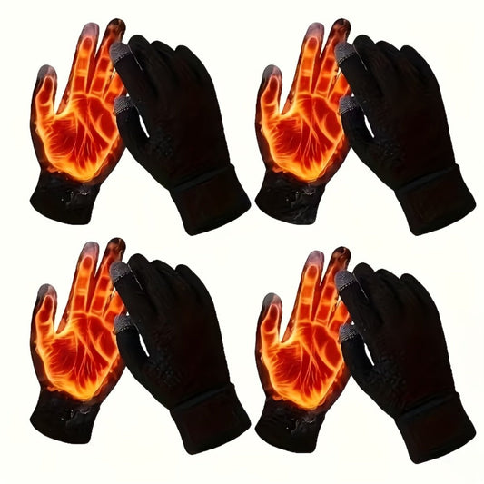 Gloves - Touchscreen Winter 4 Pack Thick Plush Lined Warm Driving Cycling for Men - product detail view 2