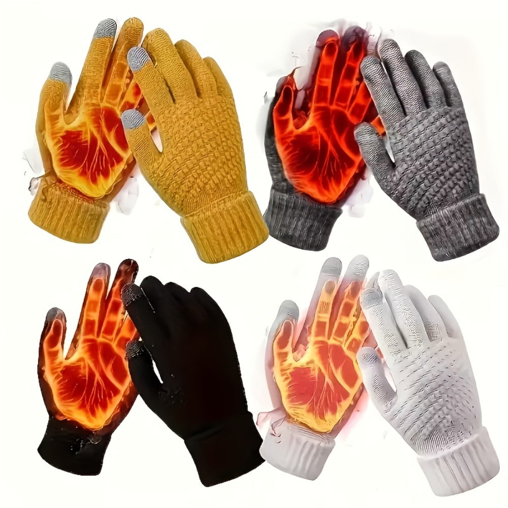 Gloves - Touchscreen Winter 4 Pack Thick Plush Lined Warm Driving Cycling for Men - product detail view 3