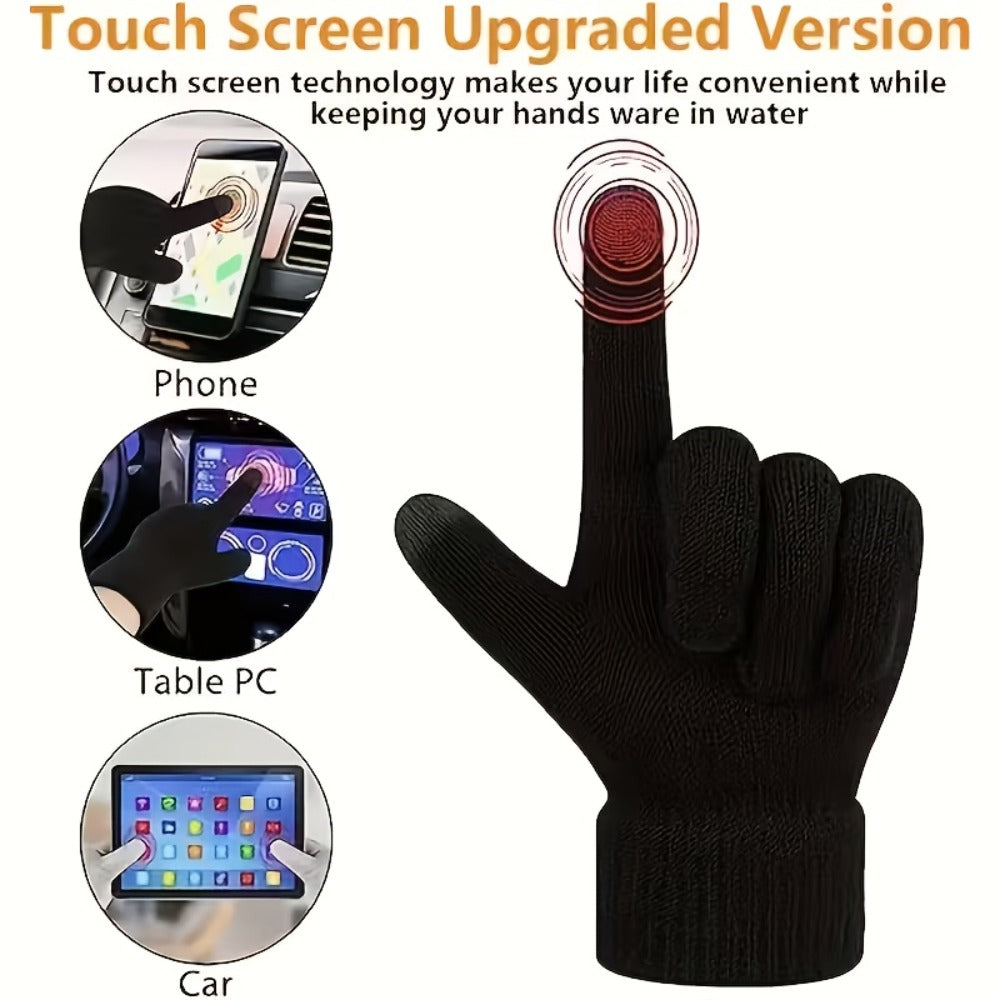 Gloves - Touchscreen Winter 4 Pack Thick Plush Lined Warm Driving Cycling for Men - product detail view 6