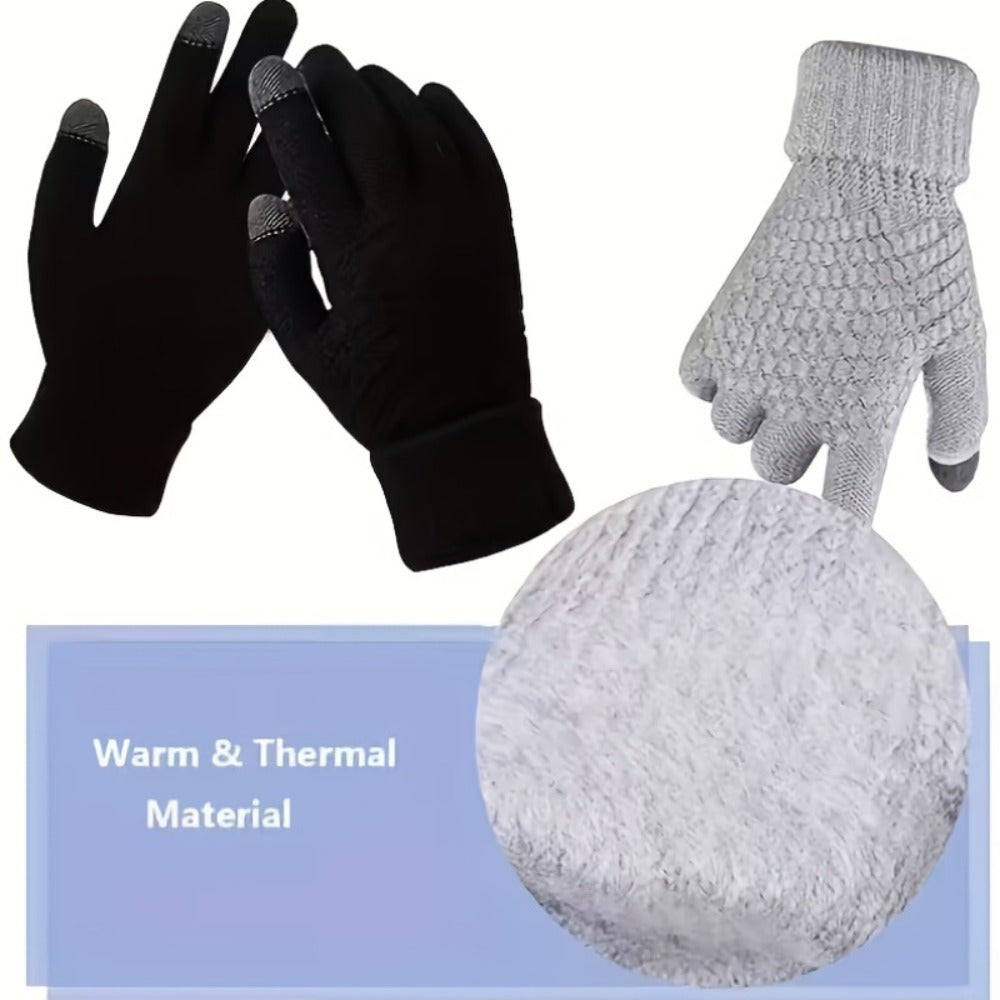 Gloves - Touchscreen Winter 4 Pack Thick Plush Lined Warm Driving Cycling for Men - product detail view 8
