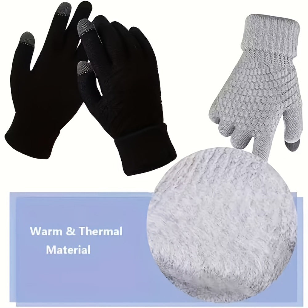 Gloves - Touchscreen Winter 4 Pack Thick Plush Lined Warm Driving Cycling for Men - product detail view 11