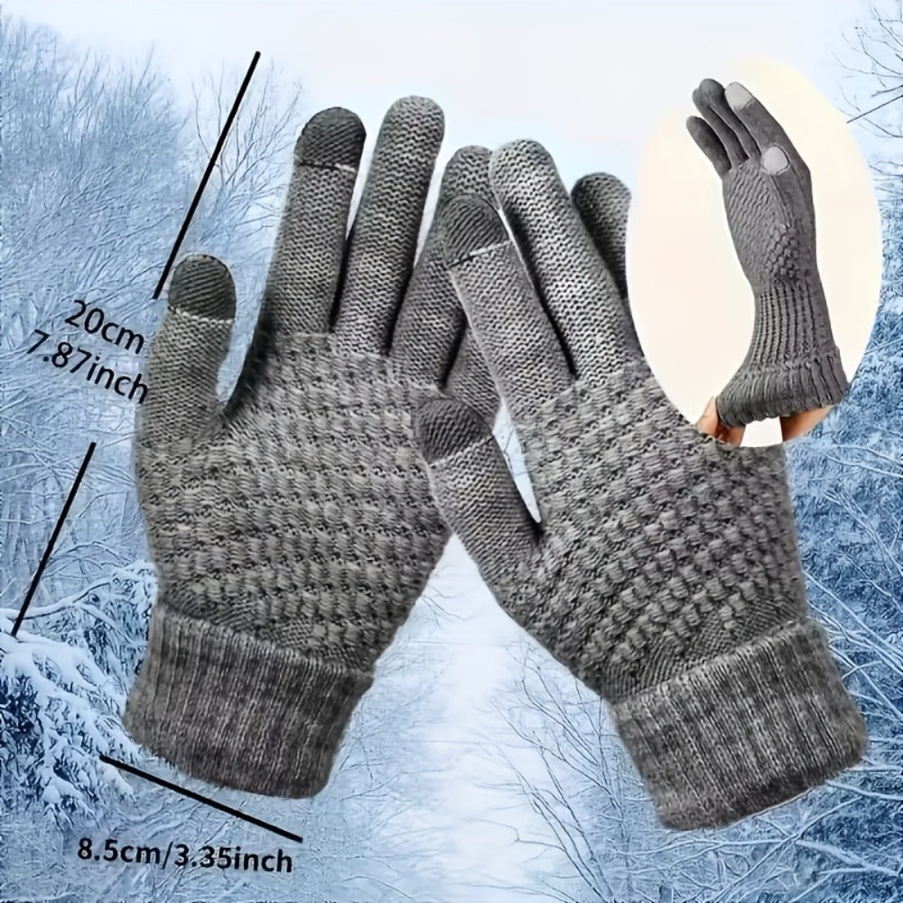 Gloves - Touchscreen Winter 4 Pack Thick Plush Lined Warm Driving Cycling for Men - product detail view 12