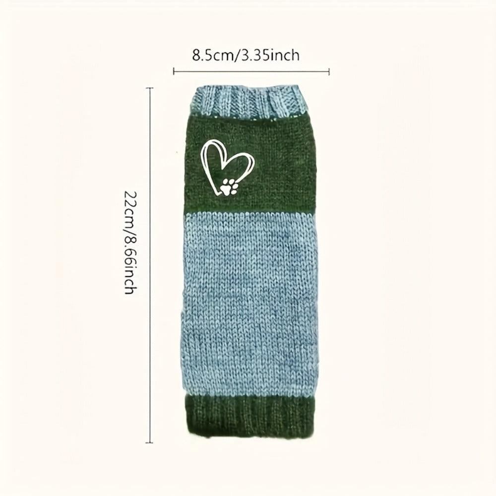 Gloves - Winter 2 Pack Heart Paw Print Embroidery Single Finger Mittens Elastic - product detail view 4