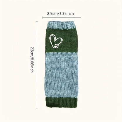 Gloves - Winter 2 Pack Heart Paw Print Embroidery Single Finger Mittens Elastic - product detail view 4