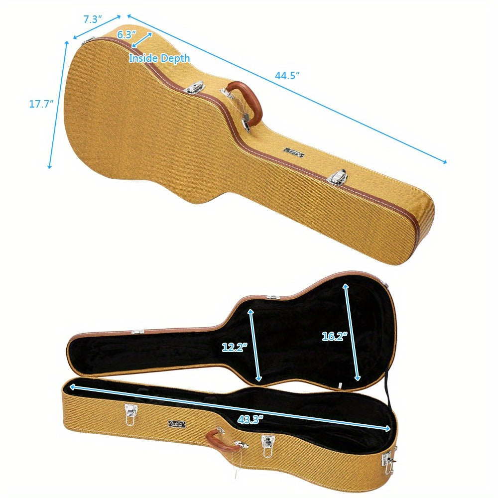 Guitar Case, 110cm, 113cm, Folk, Hardshell, Carrying for Storage and Travel detail image - detail view 8