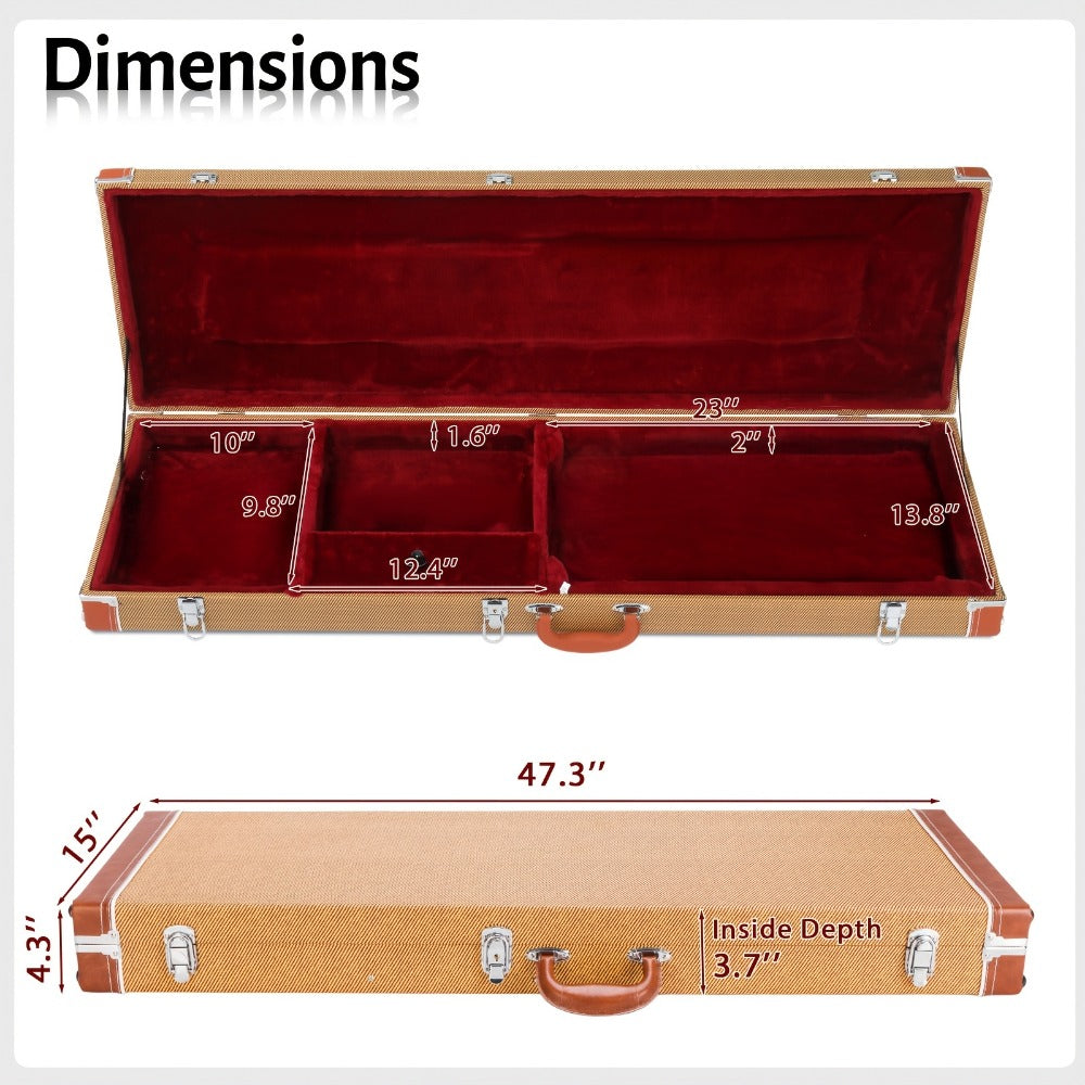 Guitar Case, 120cm, 122cm, Bass, Square, Hard for Storage and Travel detail image - detail view 10