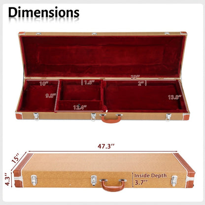 Guitar Case, 120cm, 122cm, Bass, Square, Hard for Storage and Travel detail image - detail view 10