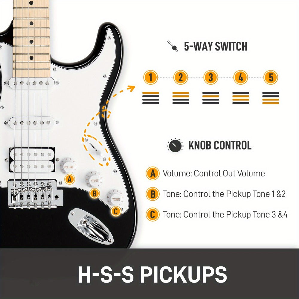 Guitar Case, 20W, Stylish, H-S-S, Pickup for Storage and Travel detail image - detail view 5