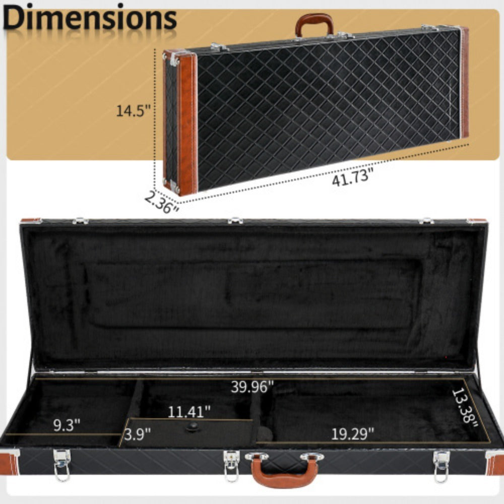 Guitar Case, 4.53 inches, 39.76 inches, Square, Hard, Electric for Storage and Travel detail image - detail view 7