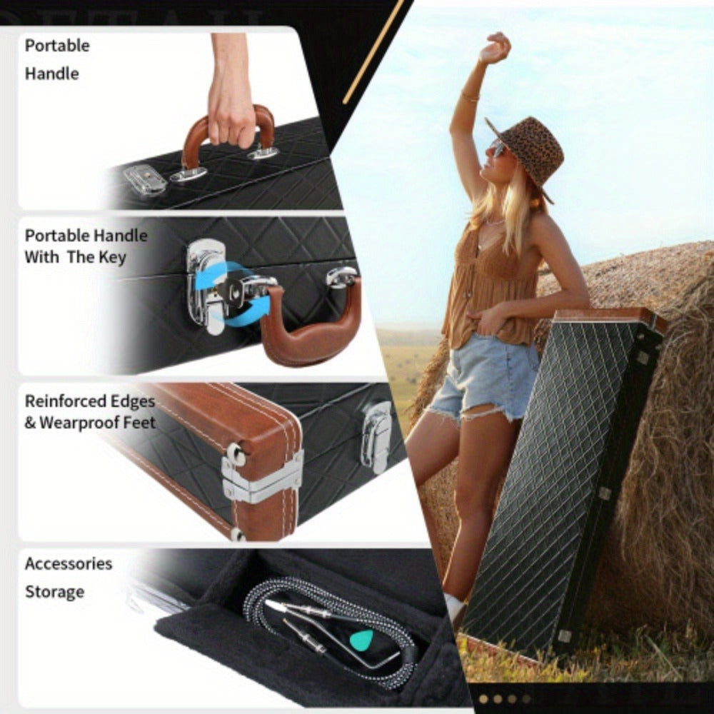 Guitar Case, 4.53 inches, 39.76 inches, Square, Hard, Electric for Storage and Travel detail image - detail view 8