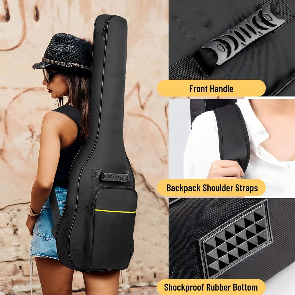 Guitar Case, Adjustable, 39 Inch, Inch, Backpack, Acoustic for Storage and Travel detail image - detail view 11