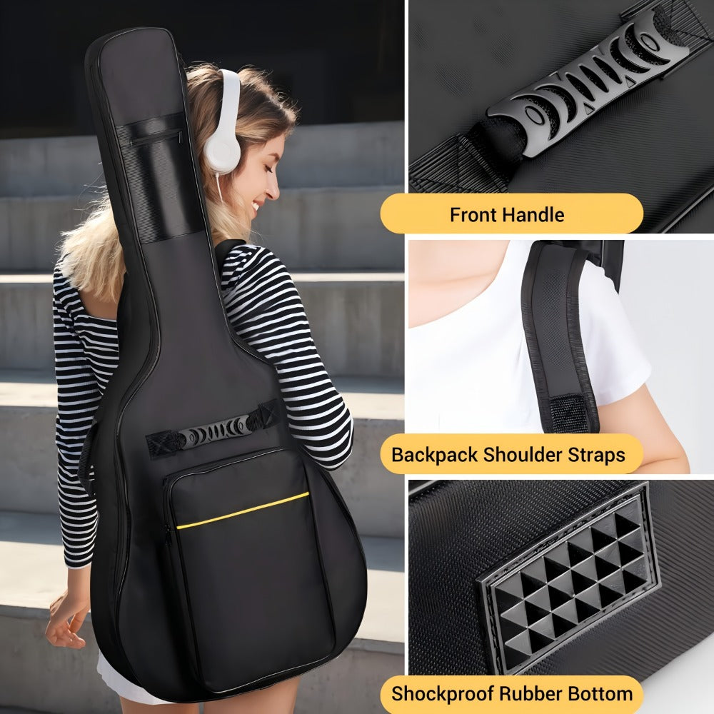 Guitar Case, Adjustable, 39 Inch, Inch, Backpack, Acoustic for Storage and Travel detail image - detail view 9