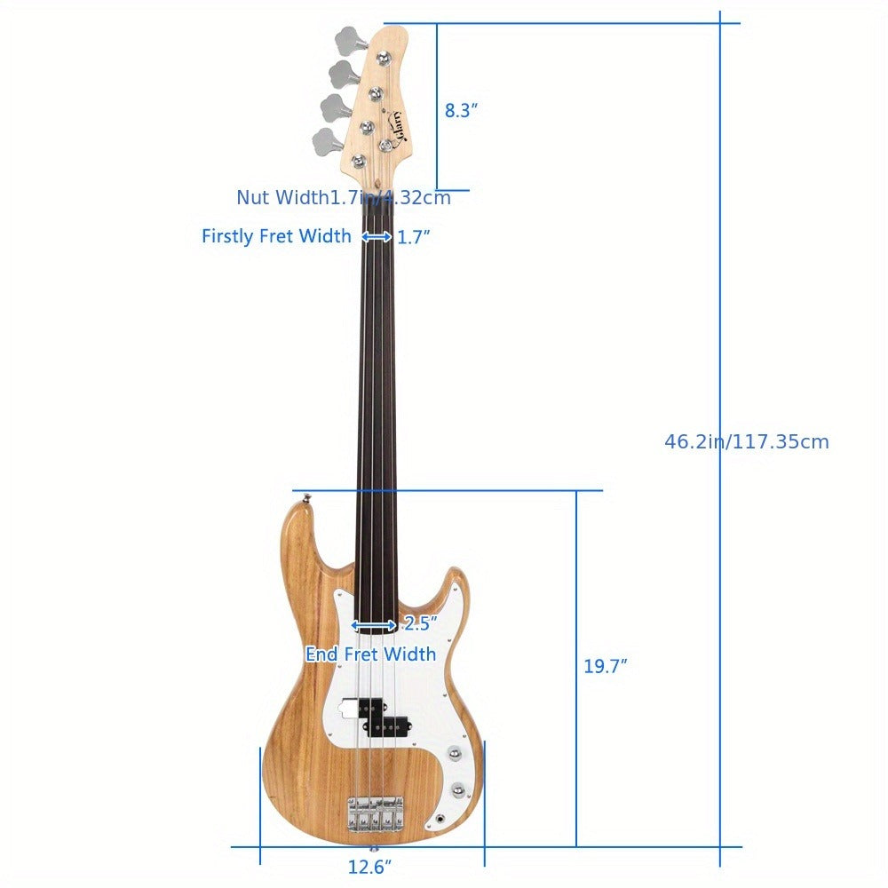 Guitar Case, Adjustable, Full Size, Fretless, Electric, Bass for Storage and Travel detail image - detail view 12