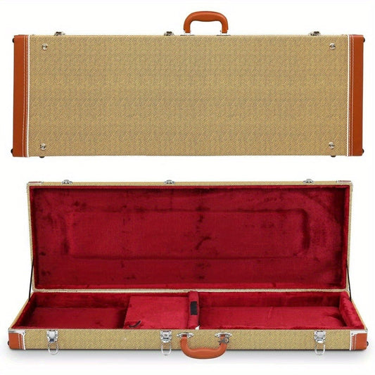 Guitar Case, Portable, Yellow, Square, PVC for Storage and Travel detail image