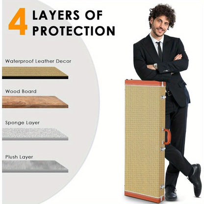 Guitar Case, Portable, Yellow, Square, PVC for Storage and Travel detail image - detail view 5