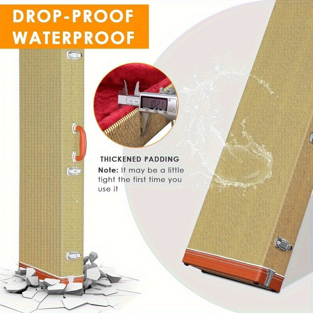 Guitar Case, Portable, Yellow, Square, PVC for Storage and Travel detail image - detail view 6