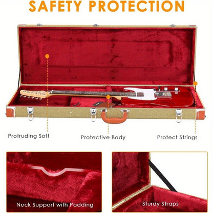 Guitar Case, Portable, Yellow, Square, PVC for Storage and Travel detail image - detail view 7