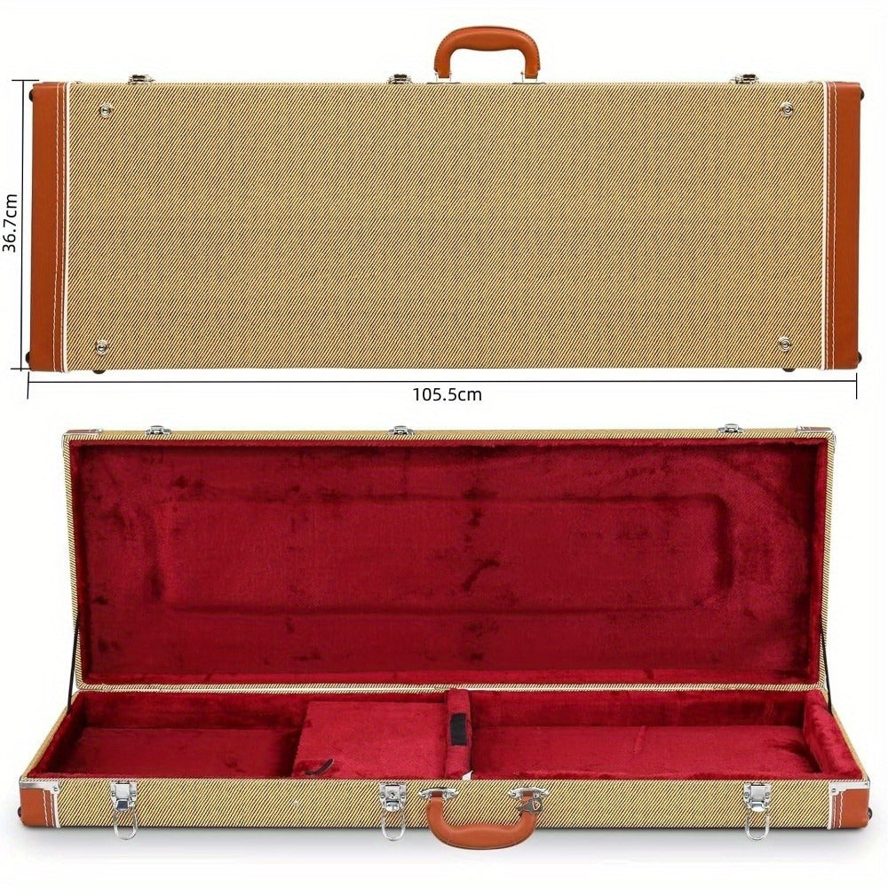Guitar Case, Portable, Yellow, Square, PVC for Storage and Travel detail image - detail view 8