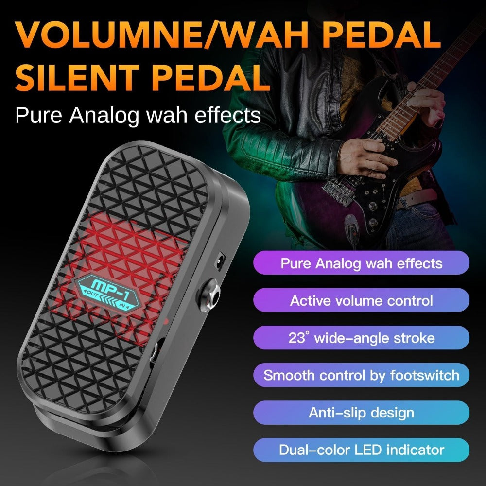 Guitar Effects Pedal, Analog, Wah, Volume for Electric Guitar Or Bass Tone Shaping detail image