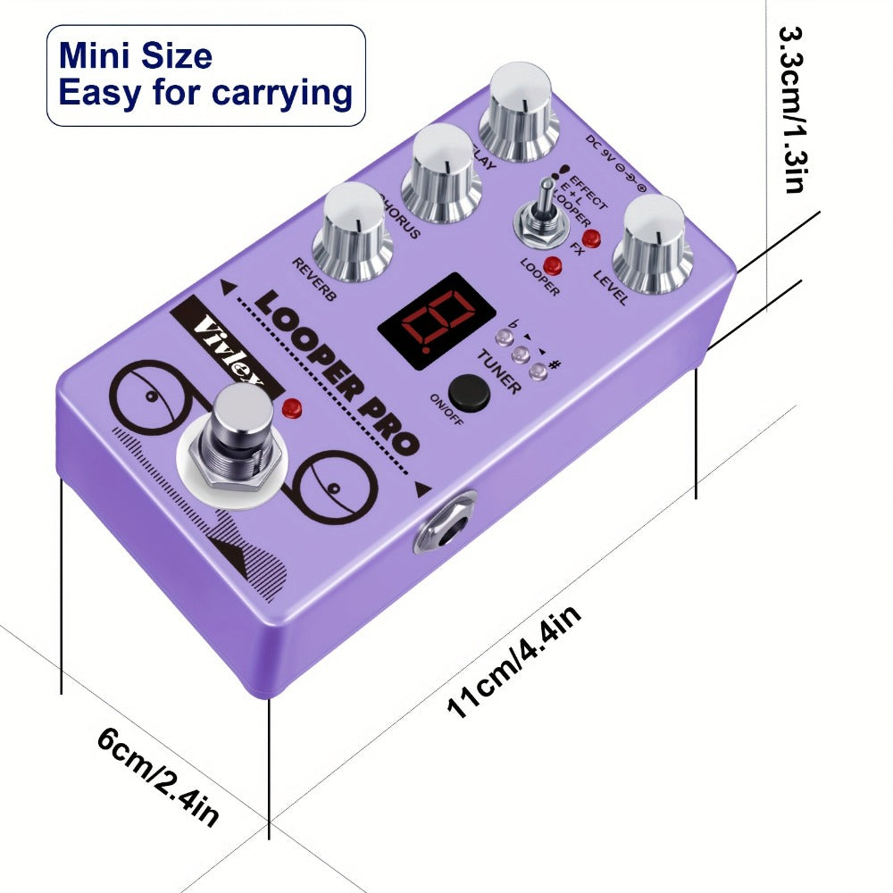 Guitar Effects Pedal, Looper Pro, True Bypass, Looper, Pro for Electric Guitar Or Bass detail image - detail view 4