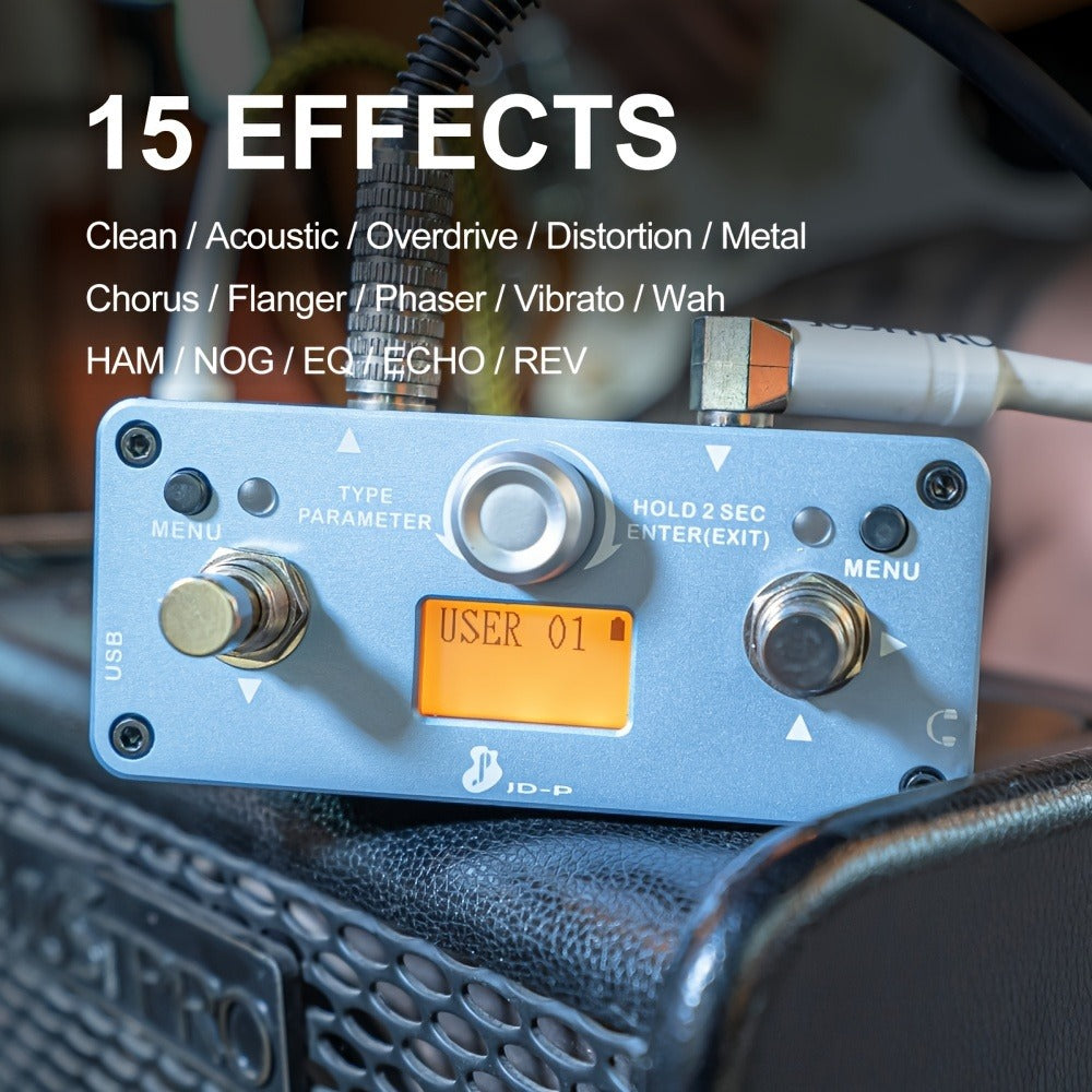 Guitar Effects Pedal, Rechargeable, Compact for Electric Guitar Or Bass Tone Shaping detail image - detail view 10