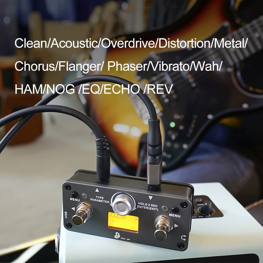Guitar Effects Pedal, Rechargeable, Compact for Electric Guitar Or Bass Tone Shaping detail image - detail view 12