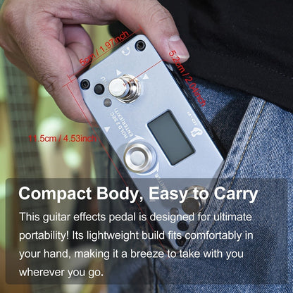 Guitar Effects Pedal, Rechargeable, Compact for Electric Guitar Or Bass Tone Shaping detail image