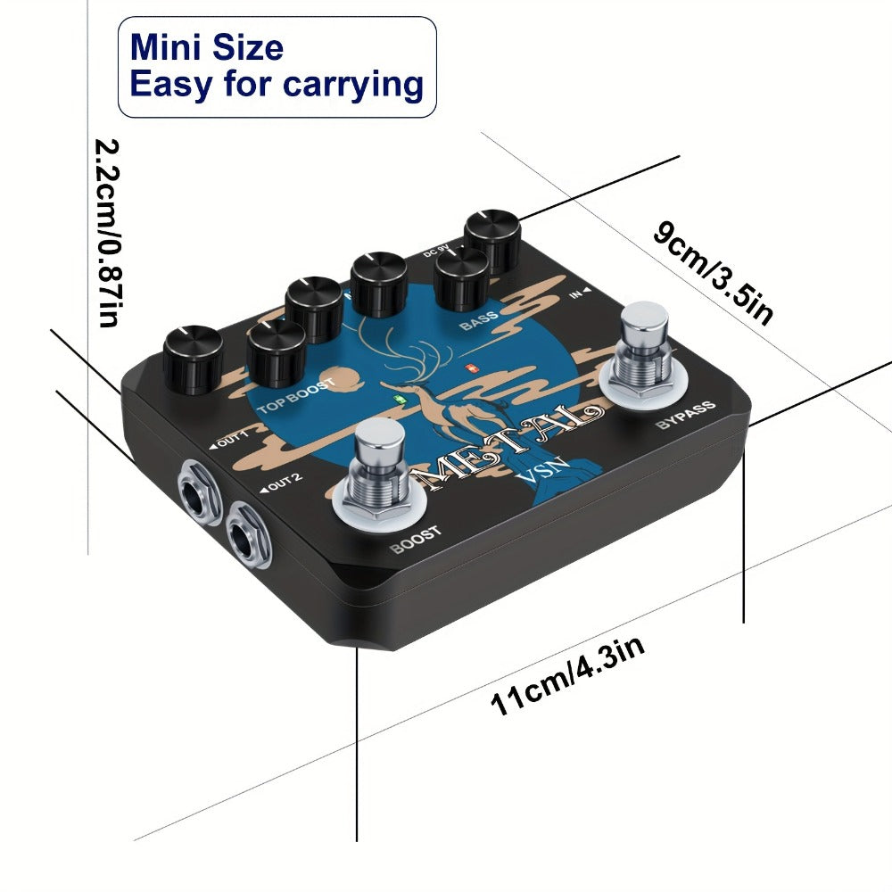 Guitar Effects Pedal, True Bypass, Heavy, Metal for Electric Guitar Or Bass Tone Shaping detail image