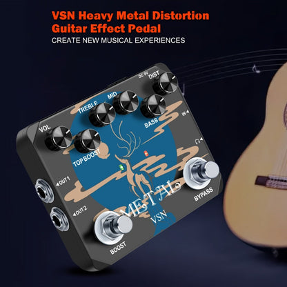 Guitar Effects Pedal, True Bypass, Heavy, Metal for Electric Guitar Or Bass Tone Shaping detail image - detail view 4