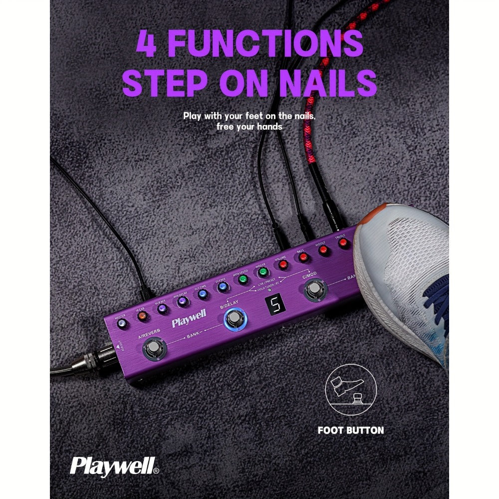 Guitar Effects Pedal, Wireless, Playwell, Multi for Electric Guitar Or Bass Tone Shaping detail image - detail view 7