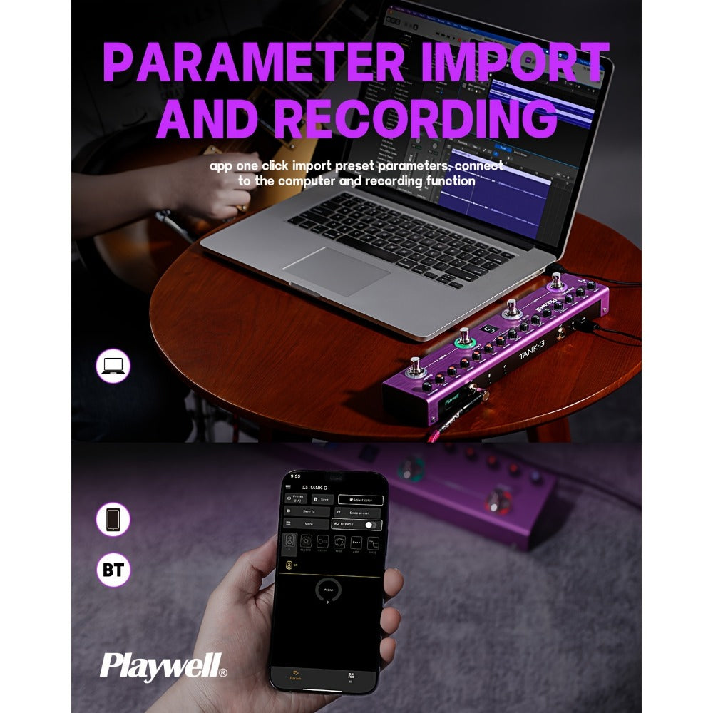 Guitar Effects Pedal, Wireless, Playwell, Multi for Electric Guitar Or Bass Tone Shaping detail image - detail view 8