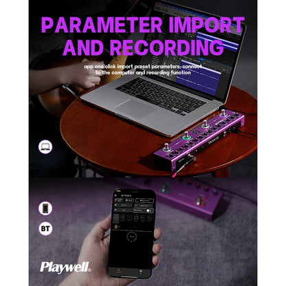 Guitar Effects Pedal, Wireless, Playwell, Multi for Electric Guitar Or Bass Tone Shaping detail image - detail view 8
